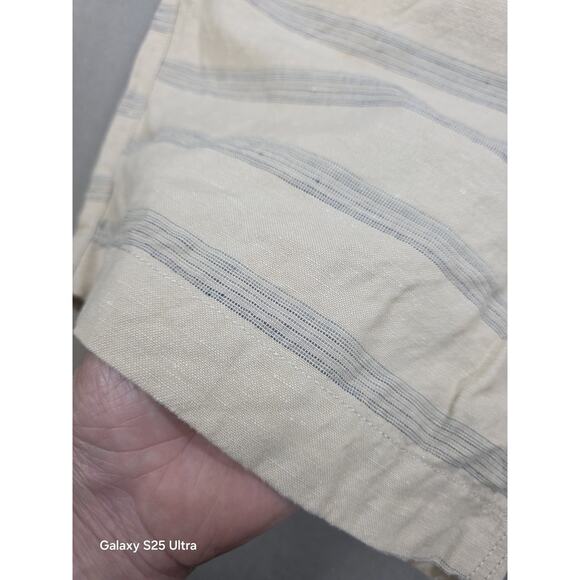 Lucky Brand Mens Linen Shorts 36 Beige Striped Classic Resort Staple EUC - Picture 2 of 8